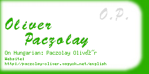 oliver paczolay business card